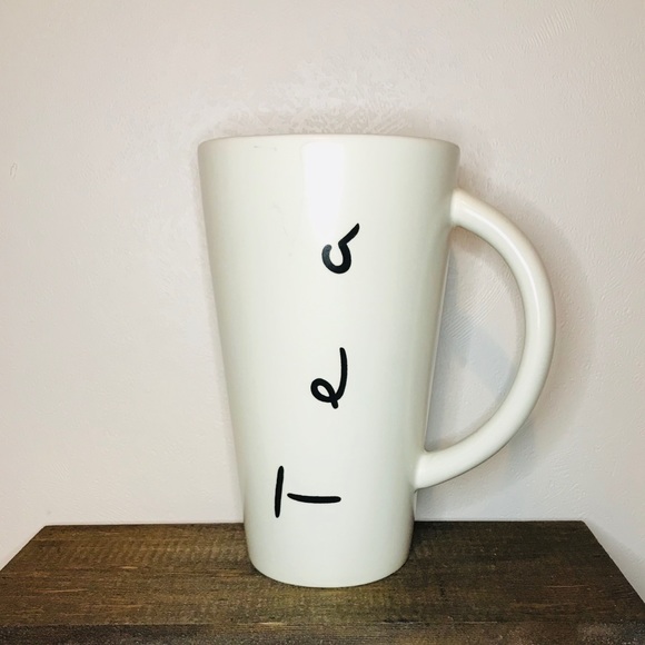 Other - Tea Ceramic Tall Black & White Mug